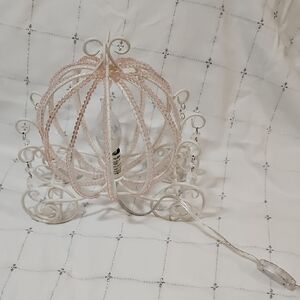 Elegant White and Pink Beaded Table Lamp